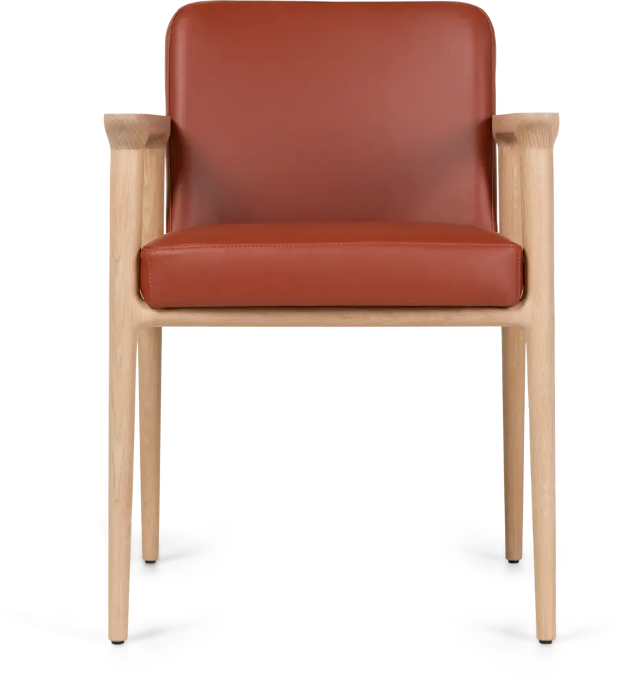 Zio Dining Chair Spectrum terracotta with white wash legs front view